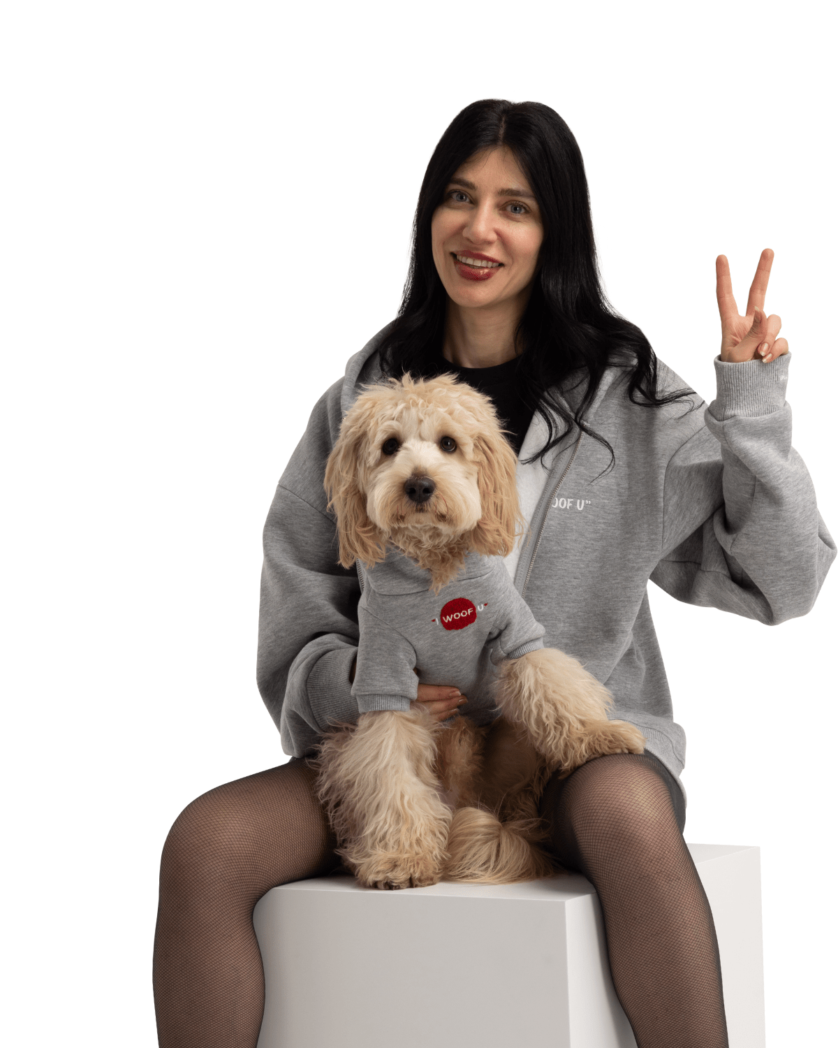 I Woof U Grey Pet Hoodie