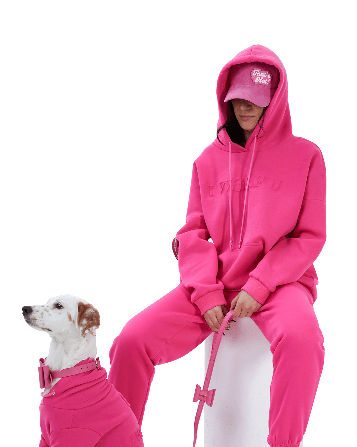I Woof You Pink Matching Hoodie